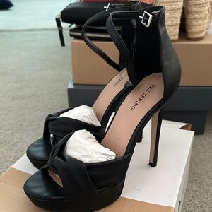 Call It Spring Black Stiletto Heels with Ankle Strap
